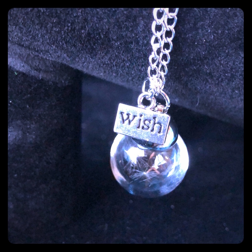 NWOT Dandelion ‘WISH’ see thru glass bubble charm